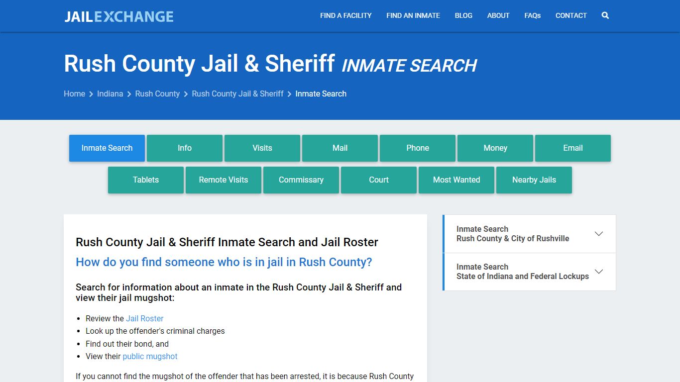 Inmate Search: Roster & Mugshots - Rush County Jail & Sheriff, IN
